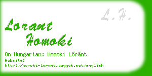 lorant homoki business card