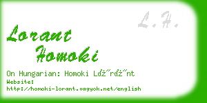 lorant homoki business card